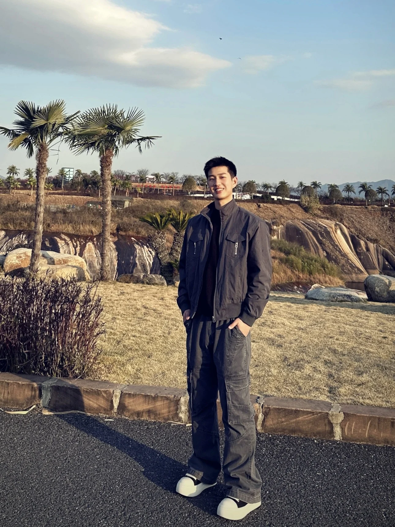 

American Sle Hard Man Zipper Collar ort Jaet Men Cleanfit Versatile Slim Fit ort Workwear Coat Youth Regular Sve Long