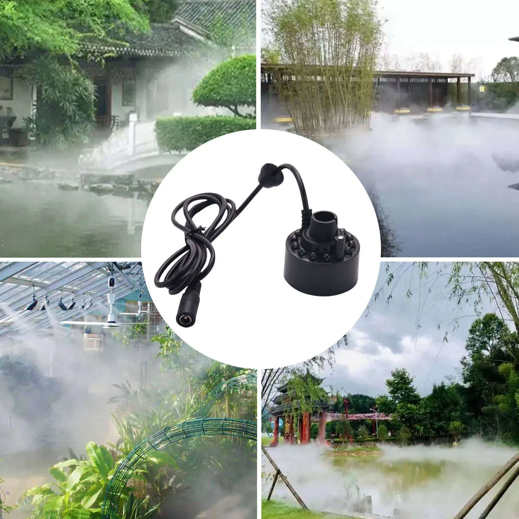 ABLD 12 Led Industrial Incubator Humidifier Pond Atomizer Air Udifiermih DC 24V Mist Maker Fogger Water Fountain