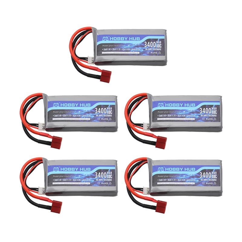 RC off-road racing Car Lipo Battery 7.4V 3400mAh Max 60C For Wltoys 12428 12423 RC Car Upgrade 2s 7.4v Battery for feiyue 03 Q39