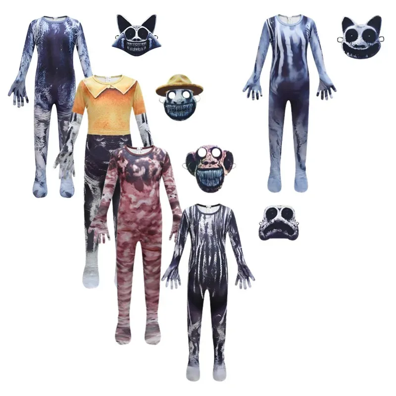 

Freak Zoo Frog Monster Eyeless Monster Rabbit Cat Game Halloween Costume, Jumpsuit + Mask, Carnival Party Outfits for Kids