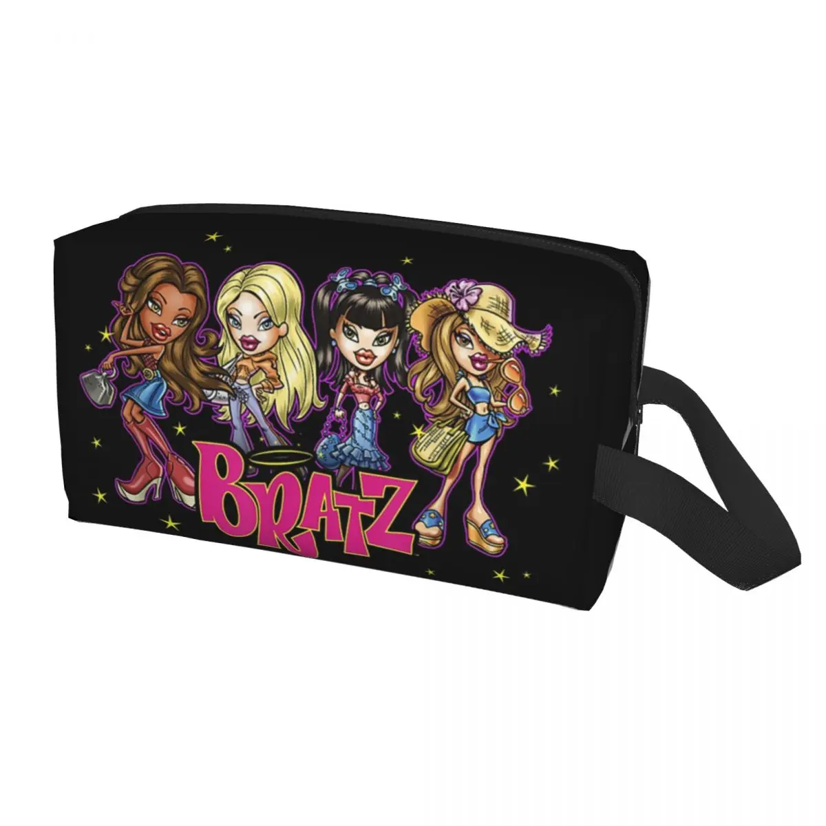 Kawaii Bratz Rock Angelz Travel Toiletry Bag Women Anime Animation Makeup Cosmetic Organizer Beauty Storage Dopp Kit