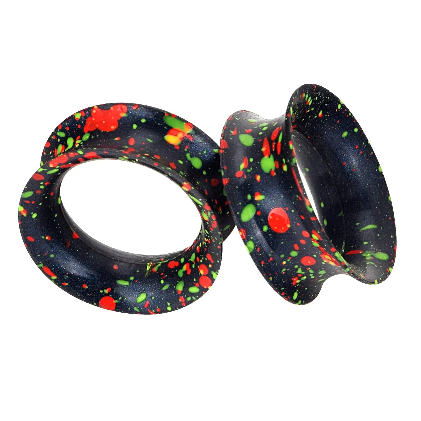 4 Pairs Soft Silicone Flexible Flesh Tunnels Ear Skin Gauges Stretchers Expander Double Flared Hollow Body Piercing Jewelry Set