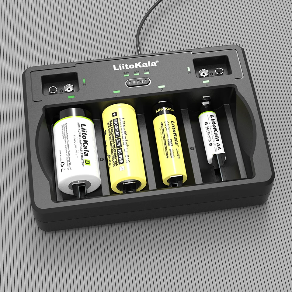 LiitoKala Lii-D4 Lii-D4XL 3.7VLi-ion 1.2V NiMH/Cd 26650 18650 26700 D 9V AA AAA LCD Lithium NiMH Smart Battery Charger