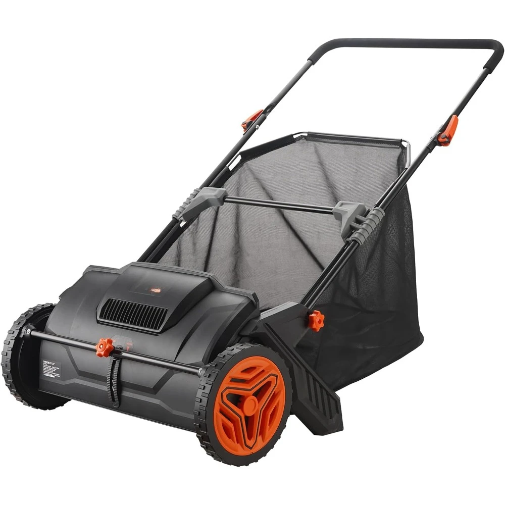 

Push Lawn Sweeper, 21-inch Leaf & Grass Collector, Strong Rubber Wheels & Heavy Duty Thickened Steel Durable To Use