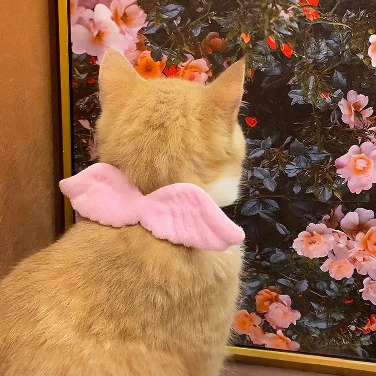Sweet Plush Angel Wings Pet Collar Adjustable SoftCat&DogNeck Collar For Holiday Cosplay Decor Shooting Photo‑taking Accessories