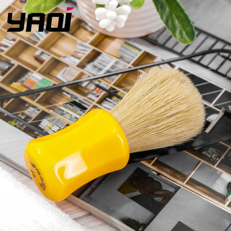 2026 Flash Sale！YAQI Professional Joy Butterscotch Color Handle Men Wet Bristle Shaving Brush