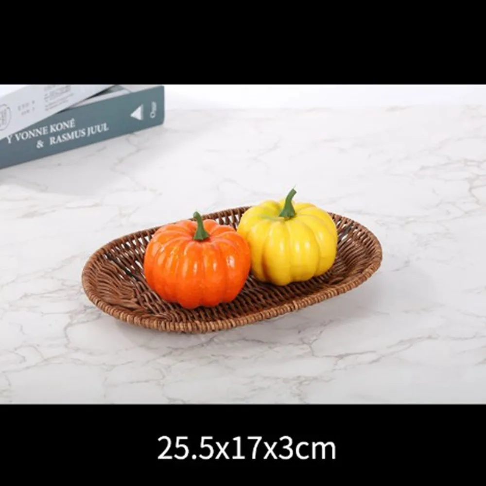 

Hardness Handwoven Rattan Wicker Handwoven 10 Styles Woven Serving Baskets Khaki Tabletop Display Rattan Basket