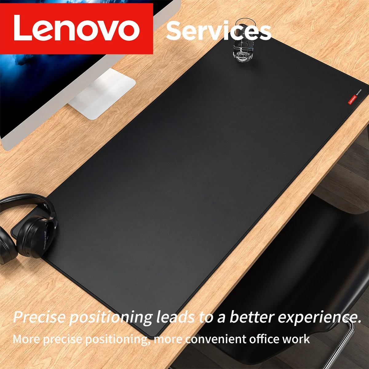 Lenovo Extra Thick Gaming Mouse Pad E-Sports Desk Protector Stain-Resistant Portable for Office Home Use Keyboard & Computer