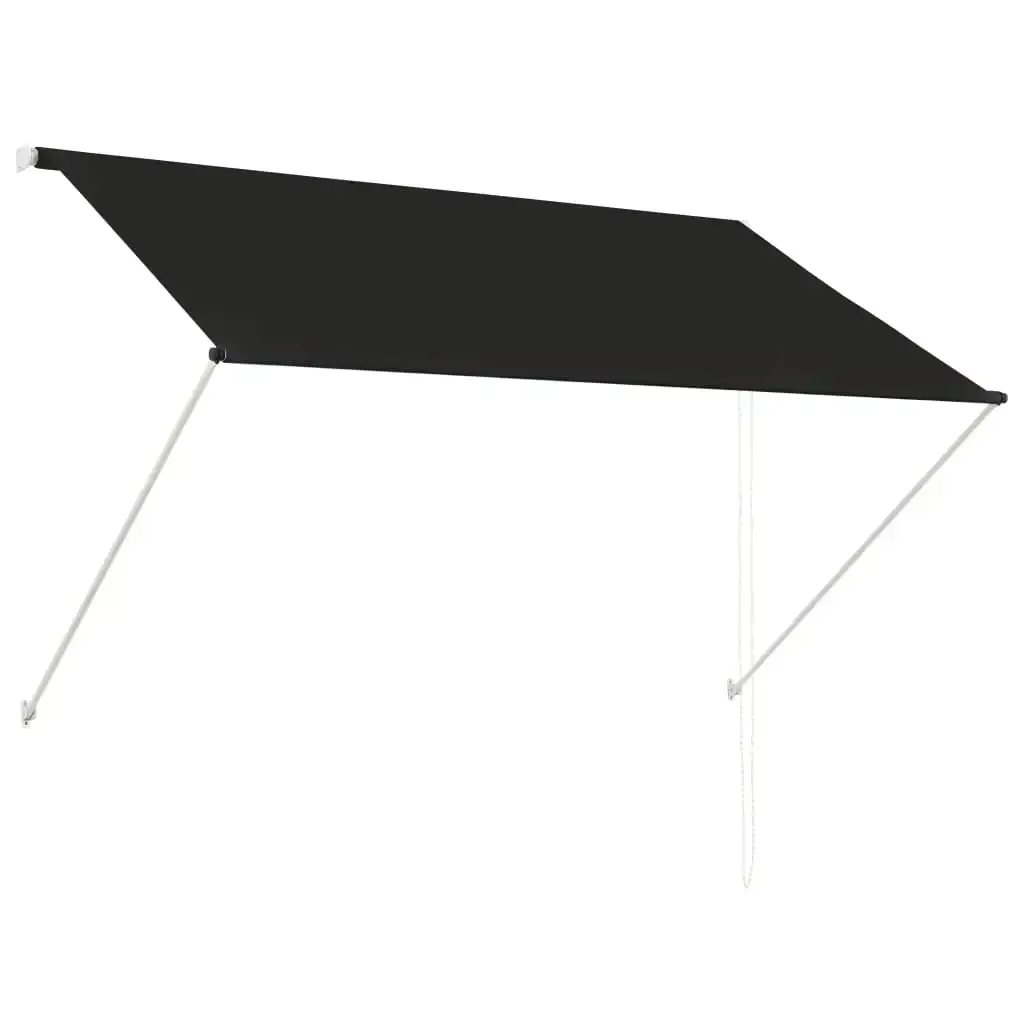 wide (0-400 cm) black Retractable awning to use at the window, on the terrace, on the balcony or in garden