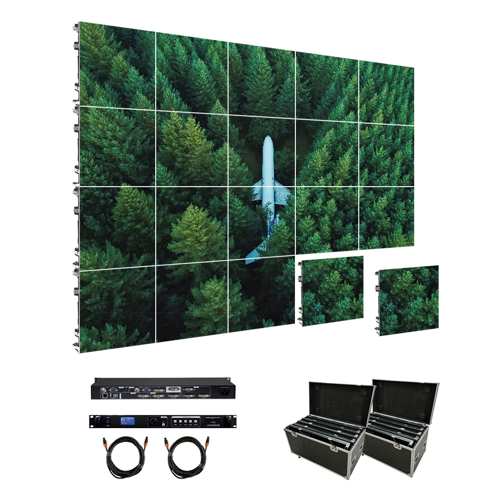 Pantalla LED de alquiler para interiores HD P2.97 de 500 x 500 mm, panel de video