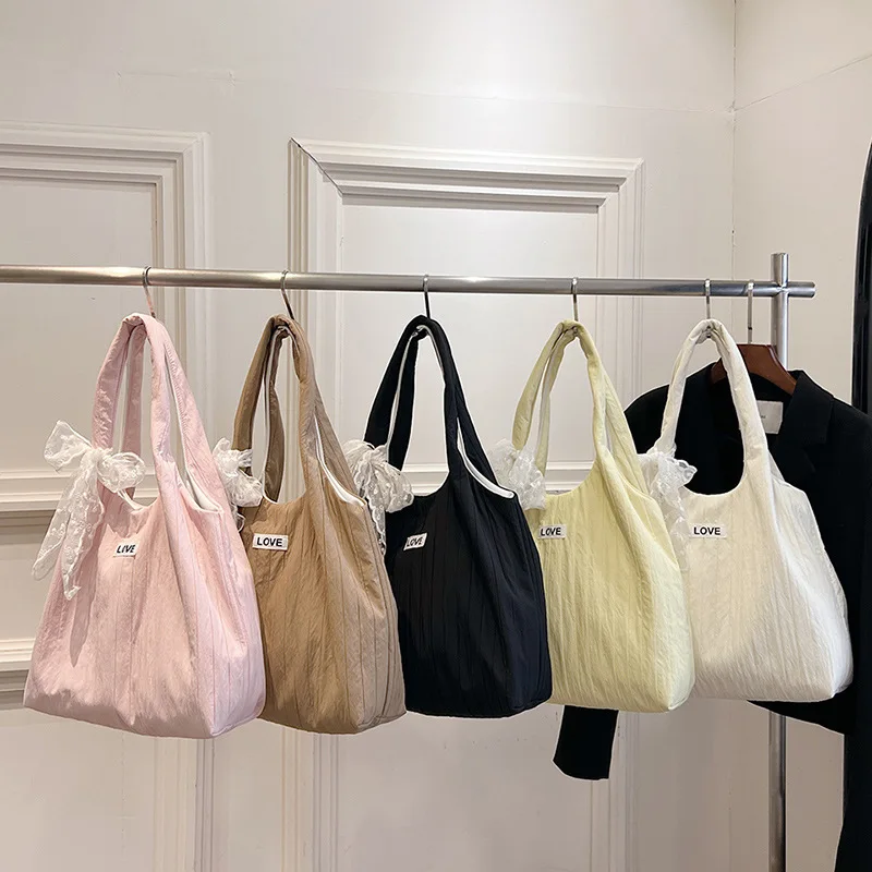 

2025 New Korean Large-capacity Tote Bag Summer Casual Muscle Sense Of Cloth Bag Women Fashion Shoulder Bag Simple Crossbody Bag