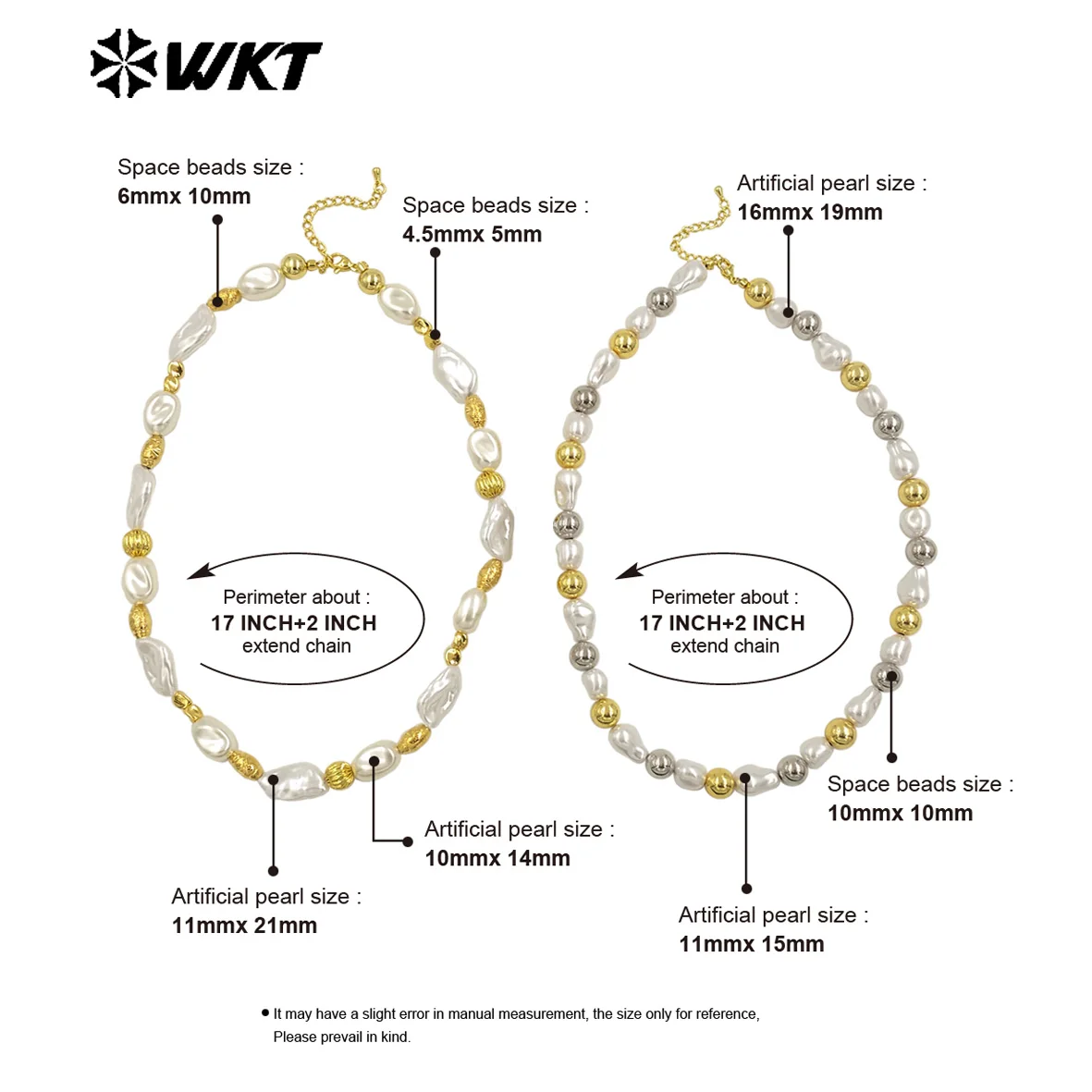 

WT-JN293 Изысканное ожерелье Beautiufl с бусинами из искусственного жемчуга с позолотой 18 карат для женщин, подарки на день рождения