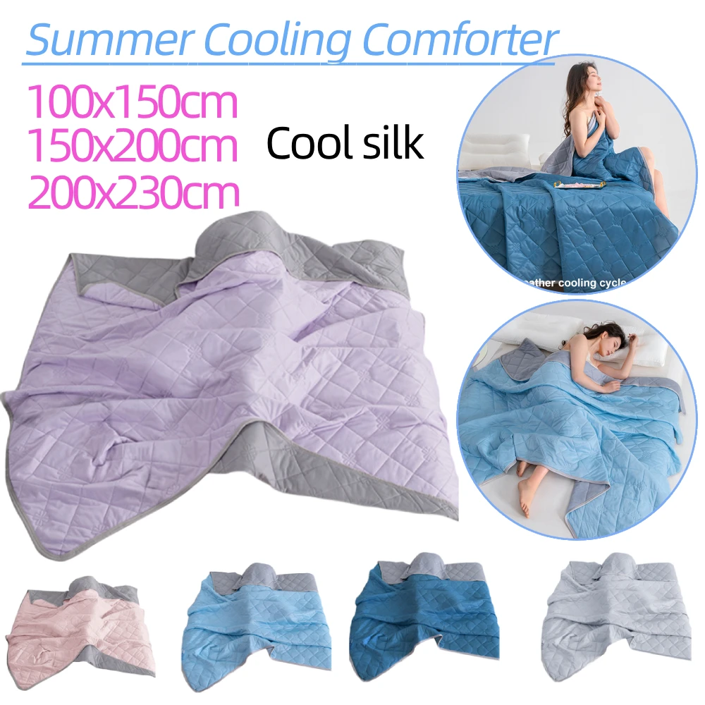 Summer Cooling Comforter Grade A Air Condition Comforter Soft Breathable Cool Comforter Solid Color Pattern Quilt for Summer