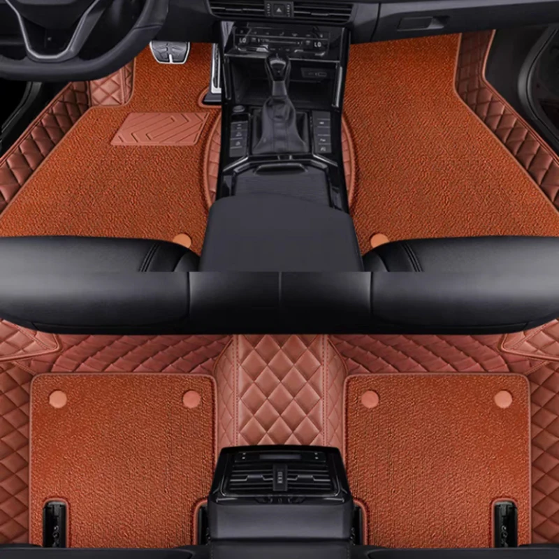 Custom Double Layer Leather Colorful Car Floor Mat for BYD Dolphin Year 2023 2024 2025 Auto Carpet Accessories Interior Part