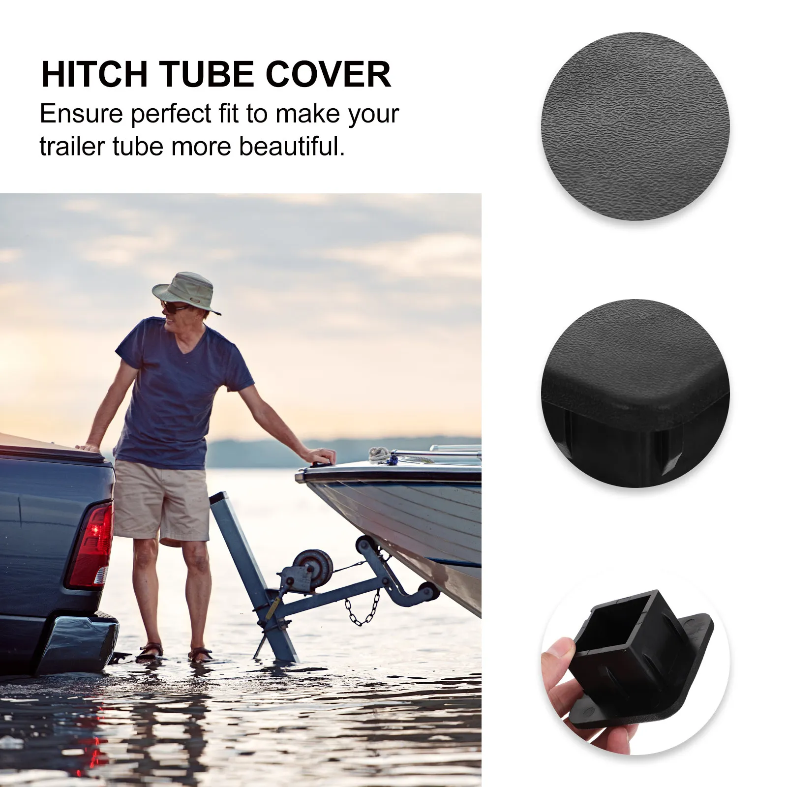 Trailer Plug Caps Durable Waterproof Dust Mud Snow Protection For Hitch Tube Trailer Hitch Tube Cover Plug Protector Accessory