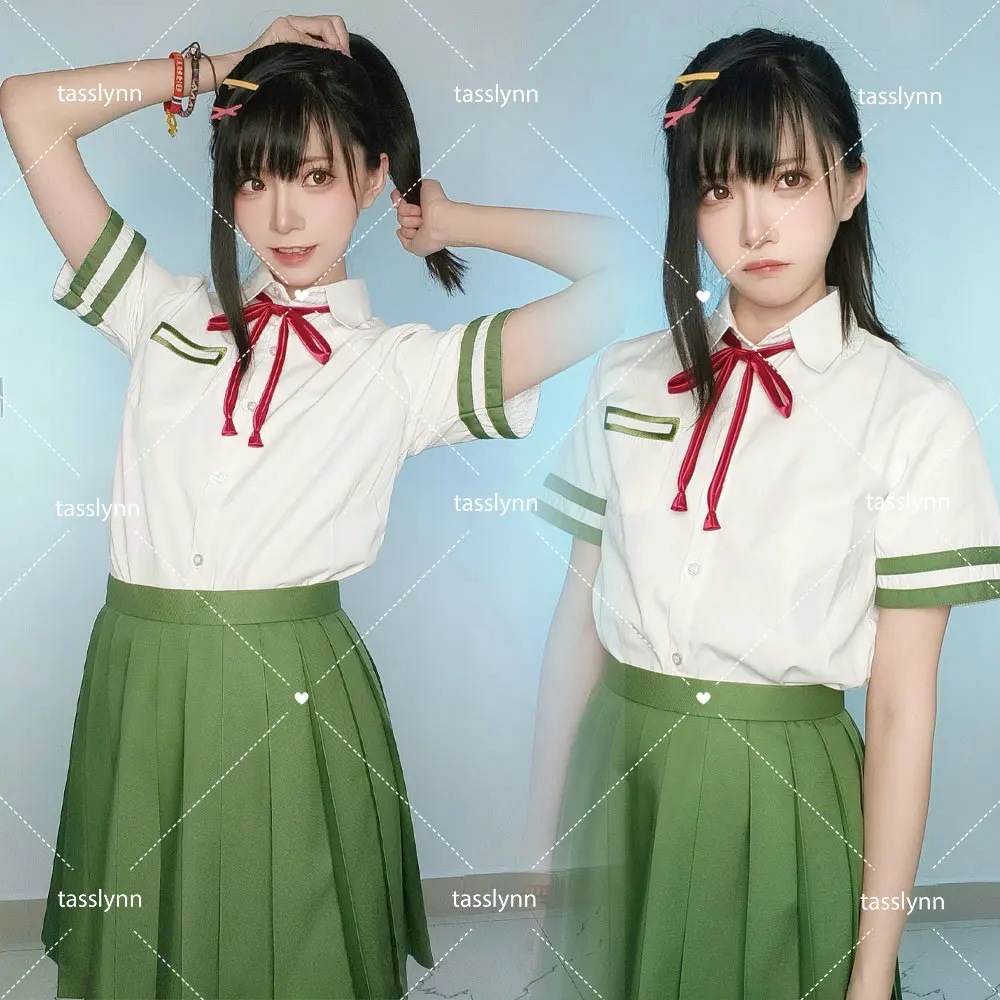 Anime Clothes Suzume Iwado Suzume Cosplay Costume Women Green Jk Dress Japanese Uniform Anime Cosplay