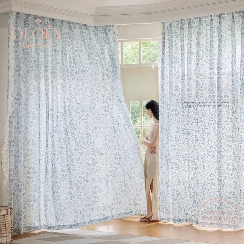 

Custom Made Summer Sheer Curtains Digital Print UV Protection for Balcony Bedroom Lightweight Sun Filtering Partition Window