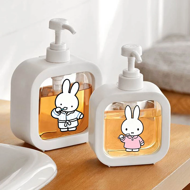 

300ML Miffys Transparent Soap Dispensers Creative Refillable Portable Empty Bottle Shower Gel Detergent Dispensing Bottles Gift