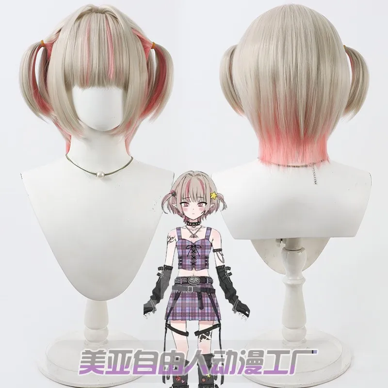 

Игра YouTuber Virtual Ririmu Аниме Косплей Парики Волокно Термостойкие Синтетические Волосы + Кепка Для Парика