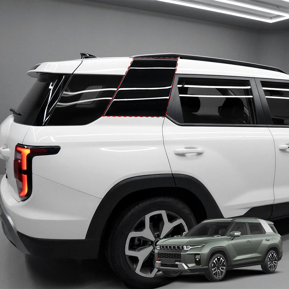 For SsangYong Torres 2022-2025 Car Tuning Black Car Window D-Pillar Decoration Covers Trim Exterior Accessories