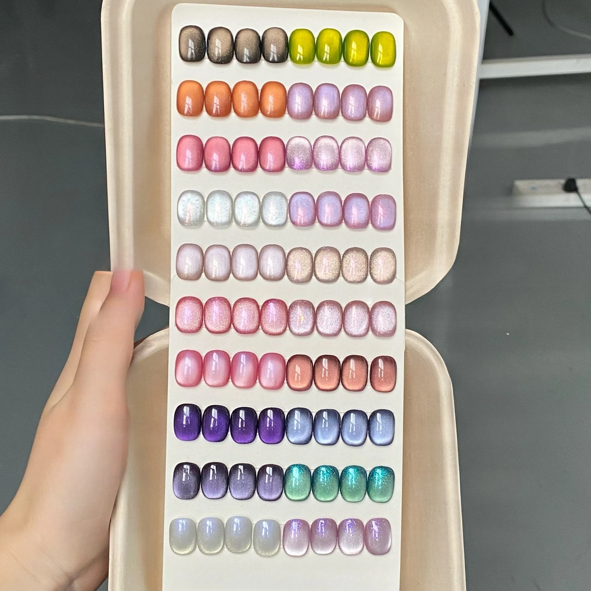 الوردي الأرجواني القط المغناطيسي جيل للأظافر البولندية الأرجواني كريستال زجاج حبة شبه دائم نقع قبالة الأشعة فوق البنفسجية LED هلام الورنيش جميع للتقليم #2