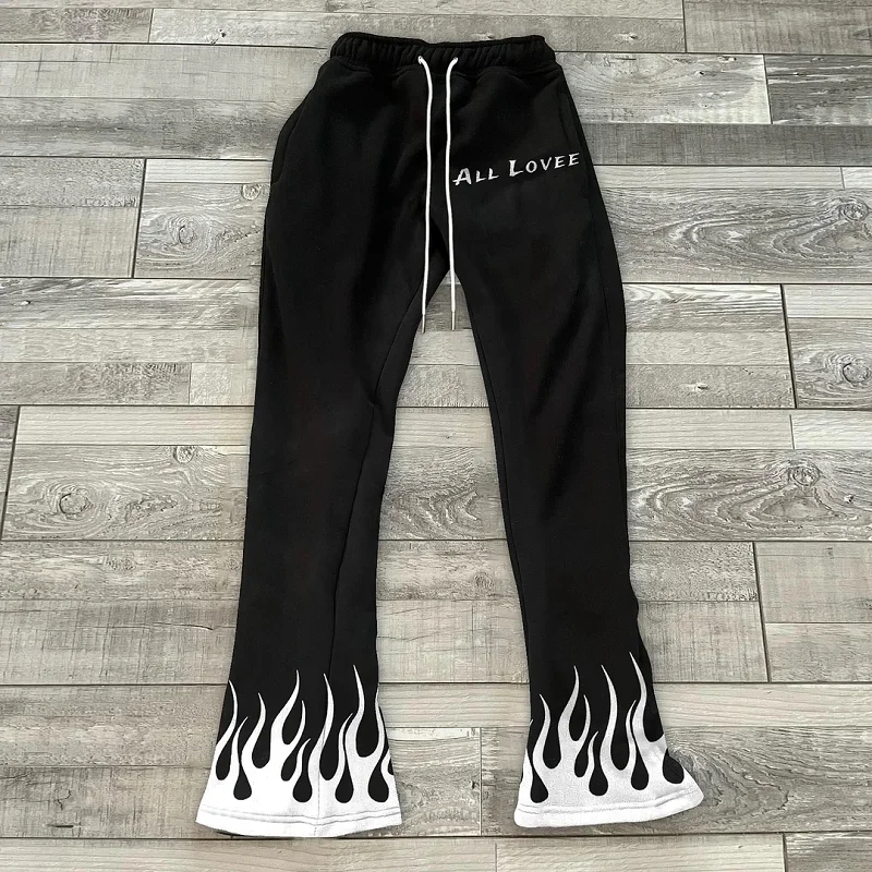 Pantalon évasé Y2K pour femme, impression 3D, jambe évasée, taille haute, streetwear long fjVintage, mode décontractée, printemps et automne