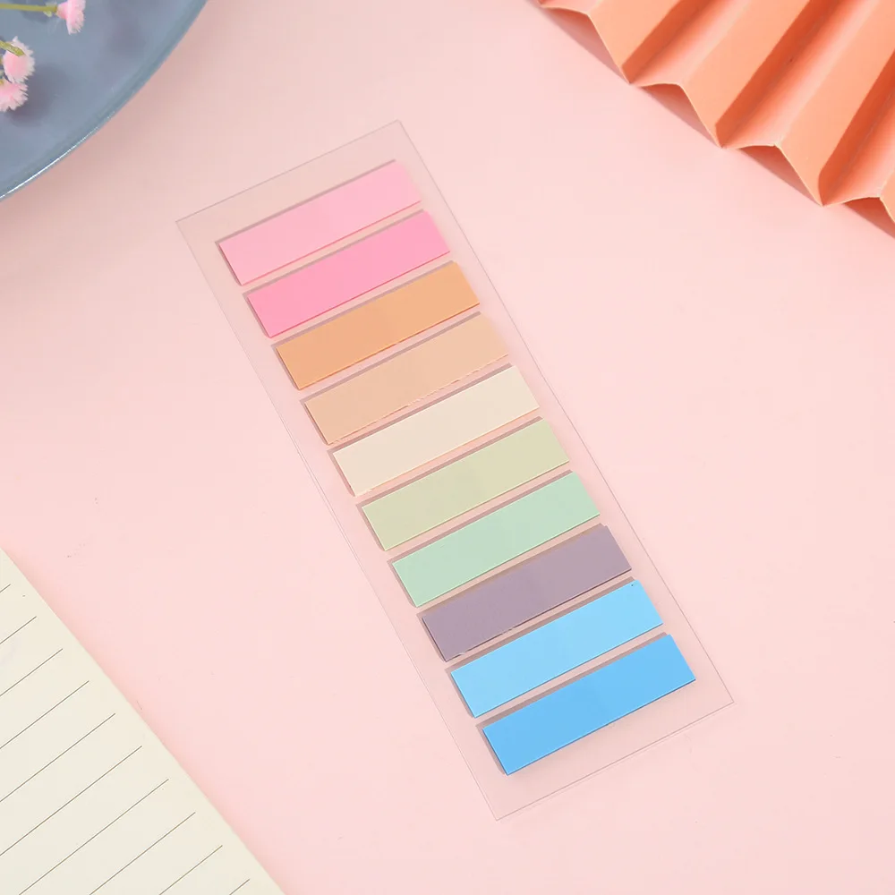 200Sheets New Transparent Sticky Notes Color Creative Sticky Notes Book Morandi Index Sticker Memo Pad for School Office