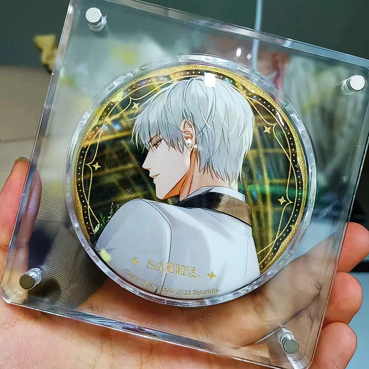 Round Rectangular Anime Badge Strong Magnet Acrylic Display Box Storage Frame Badge Stand DIY Single Cell Double Cells Thickened