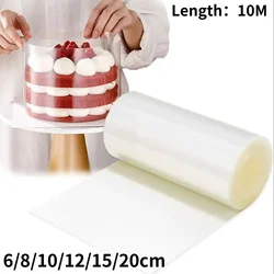 チョコレート装飾用ムースサラウンドフィルム、透明ケーキコレローロール、6、8、10、12、15、20cm、10m