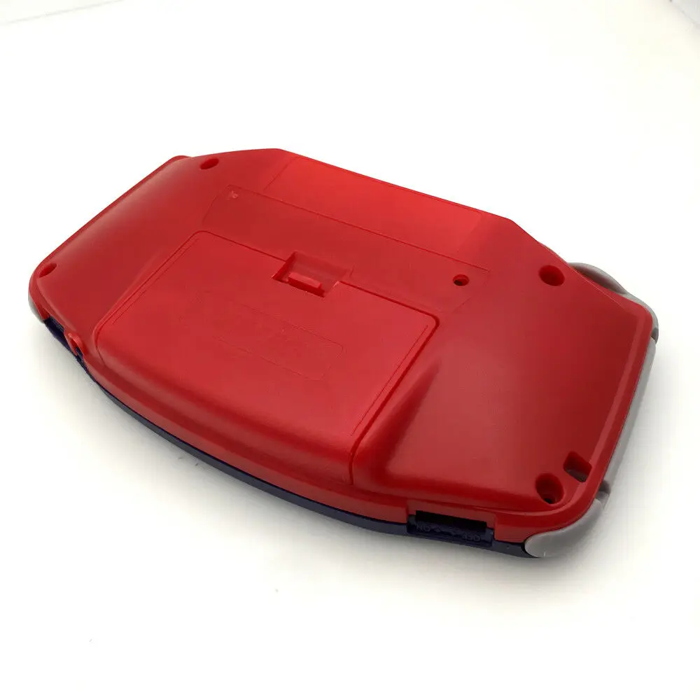 غطاء حماية كامل باللونين الأزرق والأحمر مقطوع مسبقًا لشاشة V2 IPS GBA لشاشة Game Boy Advance GBA - أزرار ملونة اختيارية