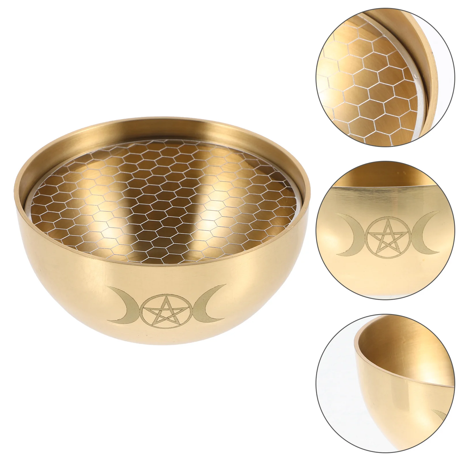 

1Set Brass Altar Bowl Retro Color Sturdy Offering Bowl Religious Sacrificial Supplies Worship Decoration Party Supply