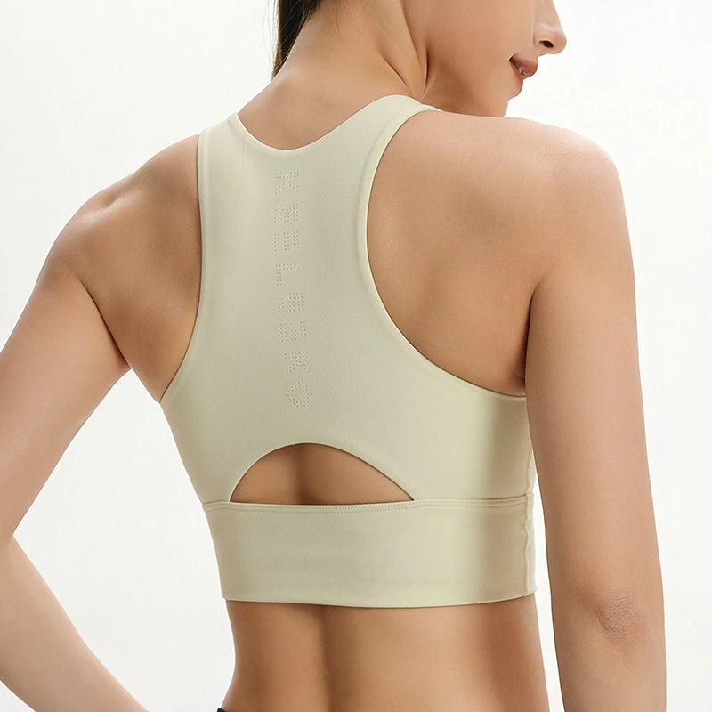 Plus Size Women's Seamless Sports Bra One-Piece Molded Cup Breathable Yoga Running Workout Tank Top