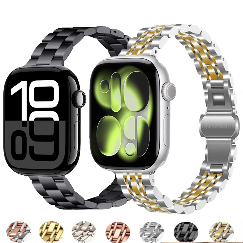 Metall-Slim-Armband für Apple Watch 11 10 9 8 7 46/42mm 41/45mm Edelstahl-Armband iWatch Ultra3 49mm 6 5 4 SE3 44/40mm Band