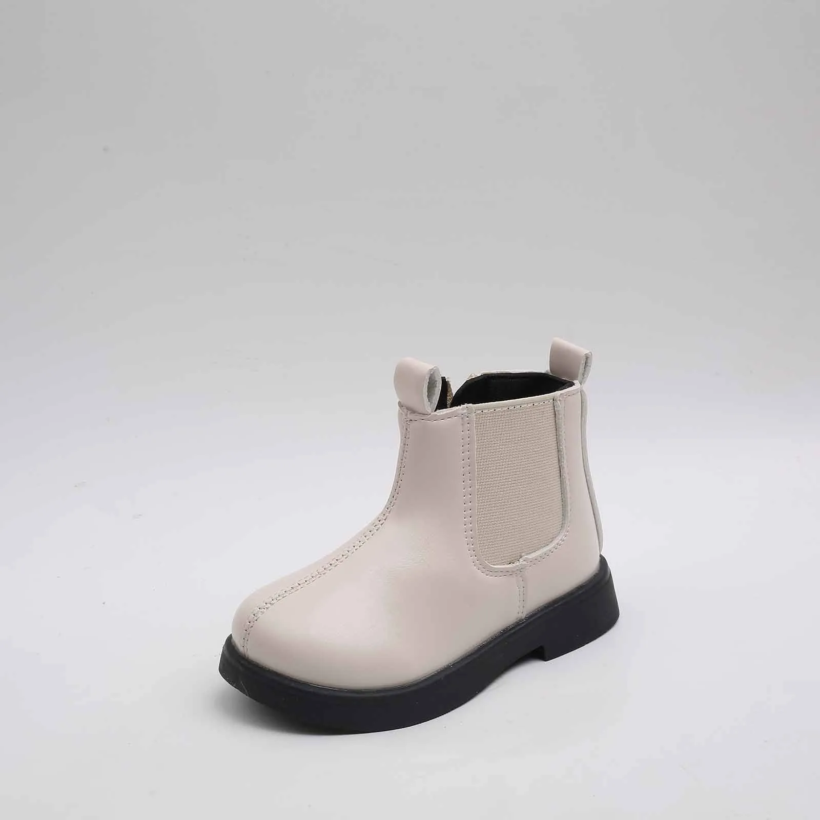 Botas de couro confortáveis antiderrapantes infantis, sola de borracha macia, botas de zíper, sapatos casuais para meninas, crianças, outono, inverno, novo