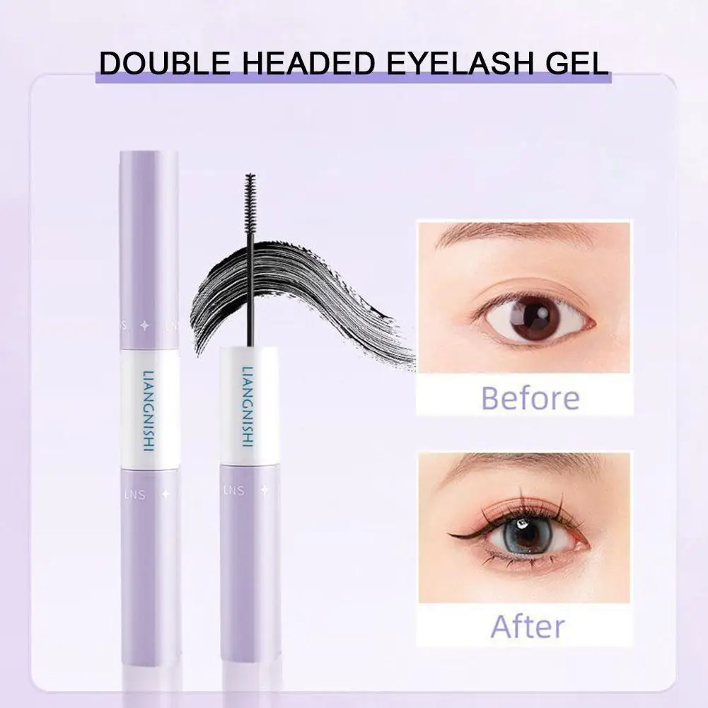 Double Headed Eyelash Gel Waterproof Shaping 3D Feathery Tools Brow Wild Blooming High Ultra-slim Eyelash Without Pigment P M9X7