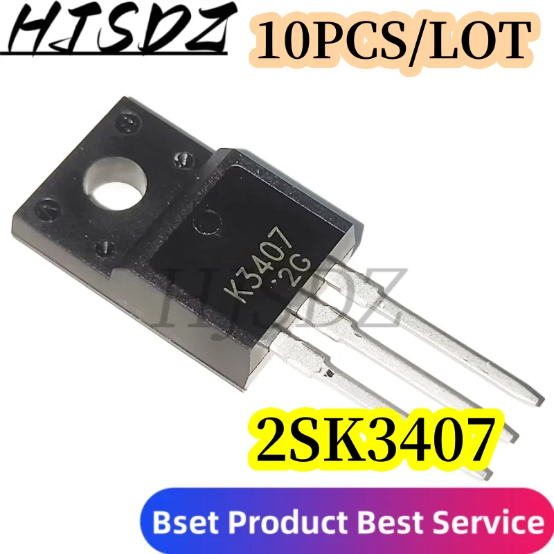 Transistor K3407 2SK3407 TO-220F FET 10A 450V, 10 unids/lote