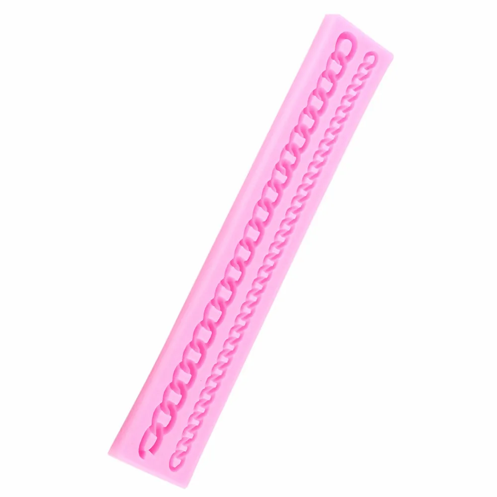 DIY Bag Chain  Silicone Fondant Mold, Hemp Rope Woven Cake Decorative Circumference Lace Mould 19-270
