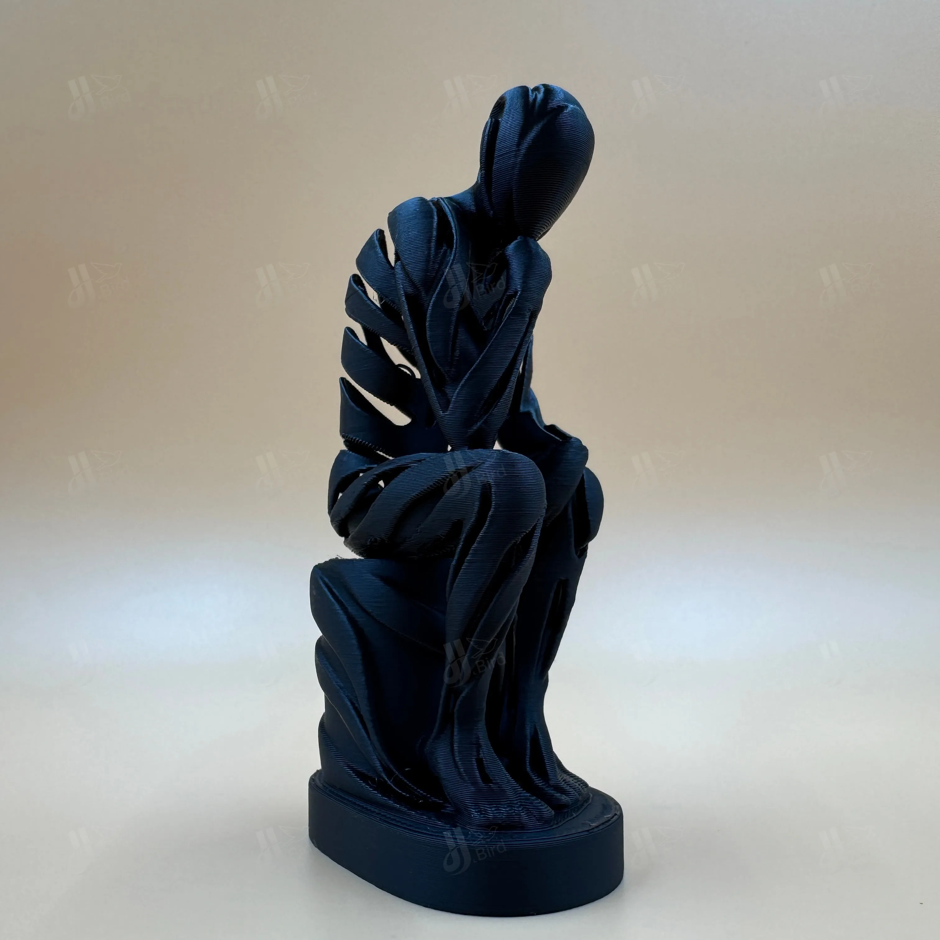 Exquisite Black Hollowed Thinker Figurine