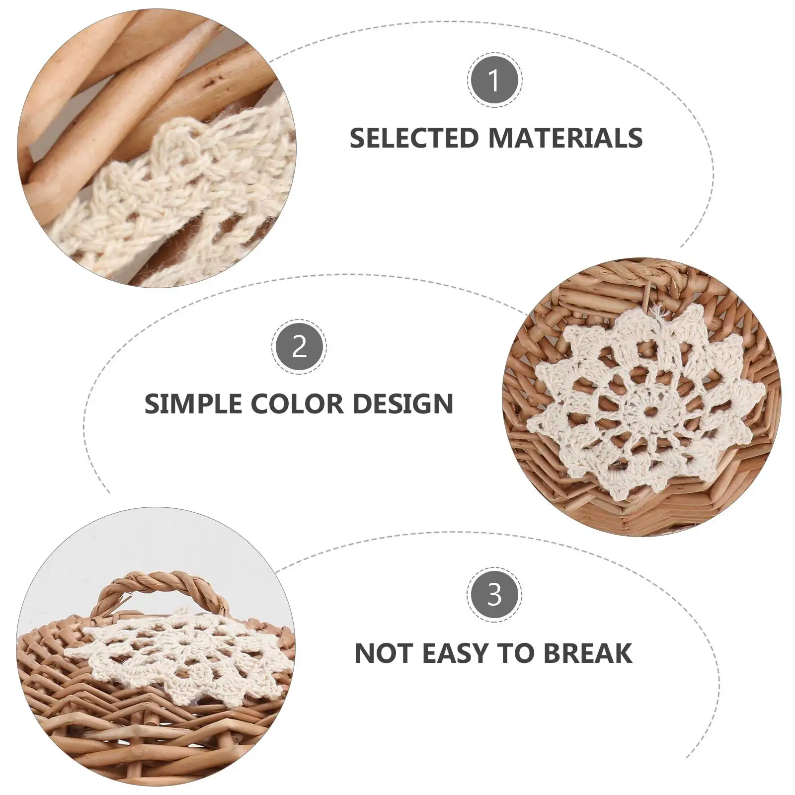 

1pc Retro Style Food Cover Bread Covers Storage Basket Woven Organizer Snacks Covers Freshness Protection Travel Serving