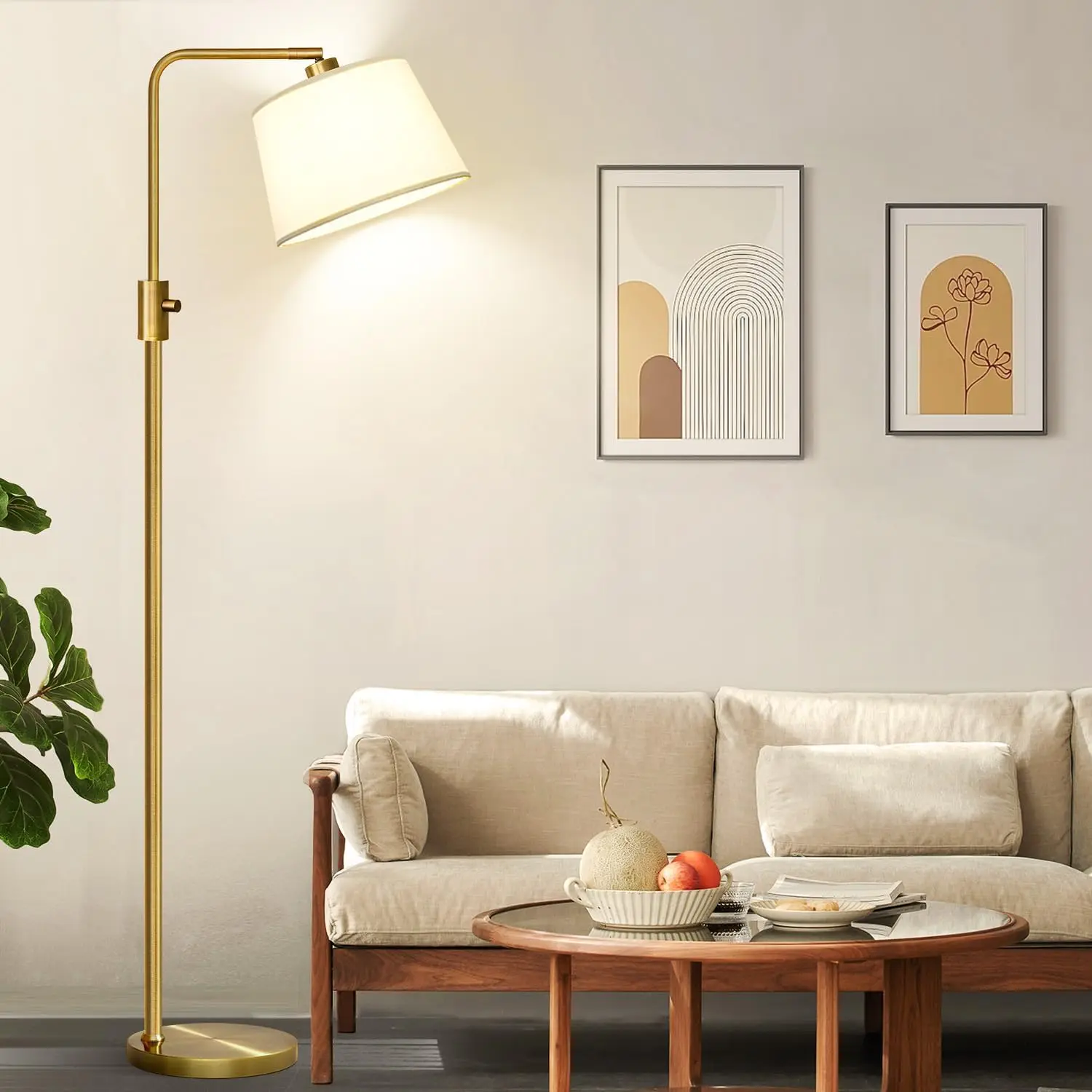 

Nintiue Dimmable Floor Lamp, 1000 LM LED Edison Bulb Included, Arc Floor Lamps for Living Room Modern Standing Lamp Tall Lamps