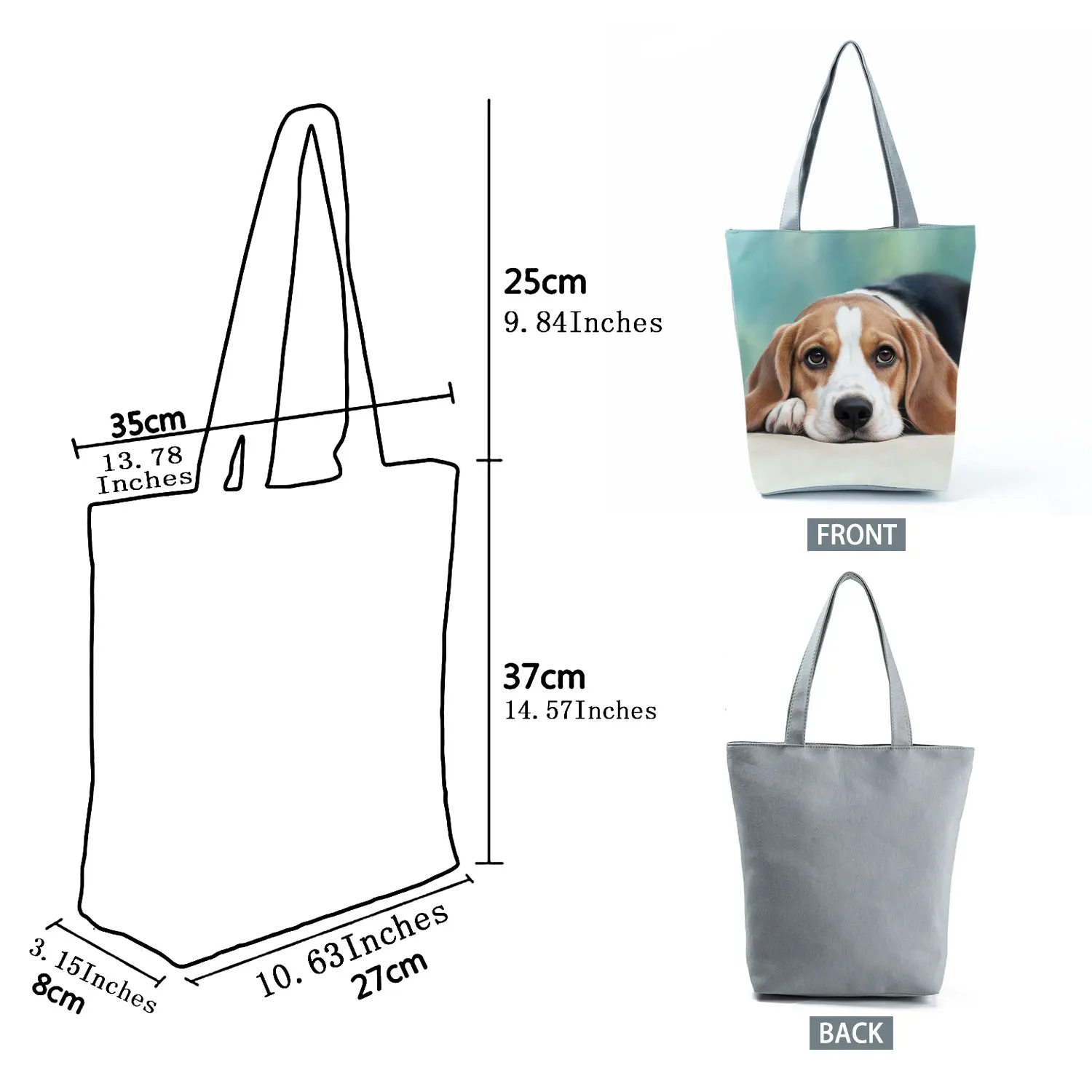 Beagle Puppy Dog Printed Women Handbag Travel Beach Bag Daily Shoulder Bag Eco Shopper Bag Large Capacity Tote Bolso Can DIY