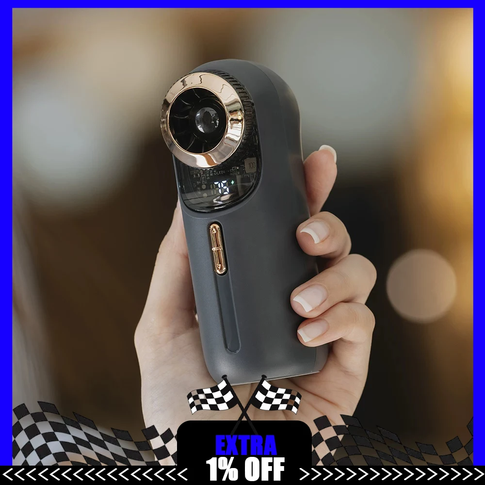 KINYILO LLD-F96 Handheld Fan 100 Th Gear Wind Power Handheld Small Fan Intelligent Digital Display Low Noise Light Weight Gifts