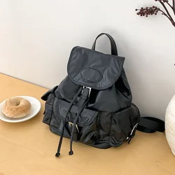 Women‘s Backpack Preppy Style Flap Nylon Women Backpack Niche Design College School Backpack for Women Travel Girls Daypack