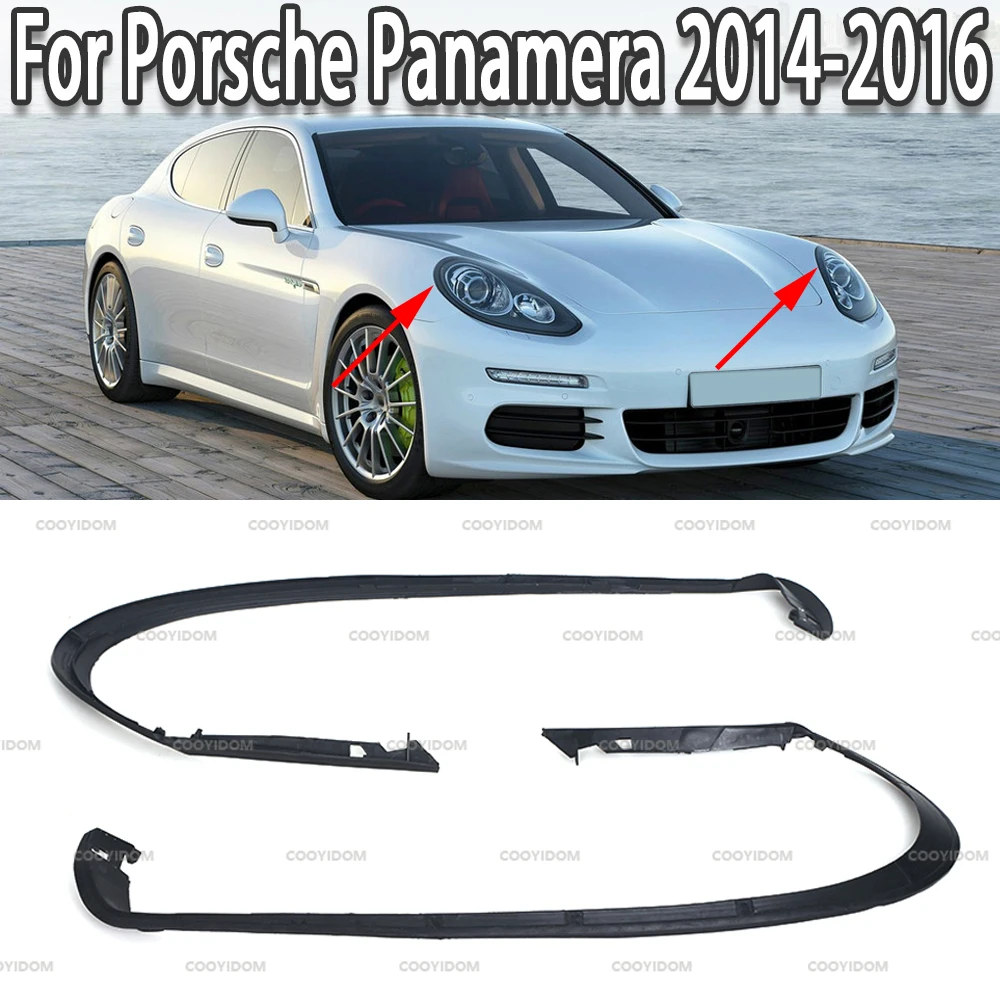 Car Headlight Rubber Sealing Strip Trim Headlamp Decorative Strip For Porsche Panamera 2014 2015 2016