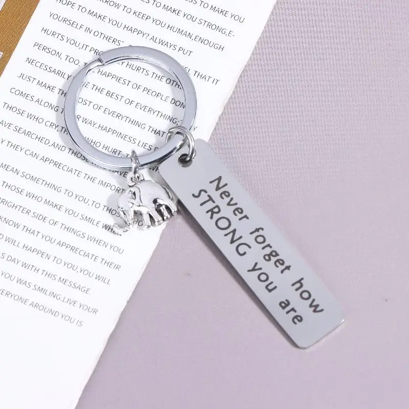 1/5 Stück Inspirierender Elefanten-Schlüsselanhänger aus Edelstahl mit positiver Energie für Männer, Auto, Rucksack, Anhänger, Dekoration – Detail 12