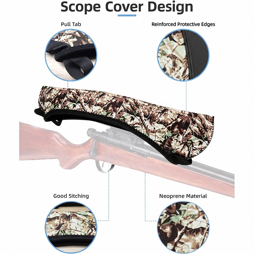 Neoprene Camouflage Optic Scope Cover Waterproof Dustproof Protector Sleeve for Outdoor Hunting Shooting
