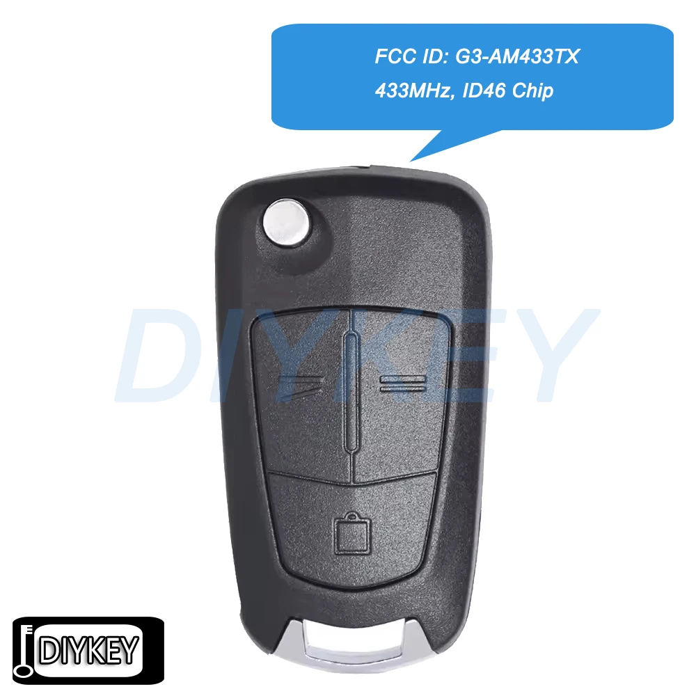 

Откидной дистанционный автомобильный брелок с чипом ID46 433 МГц для Vauxhall Opel Signum 2003-2007 Vectra C 2002-2008 Fob 93187530 93187508 G3-AM433TX