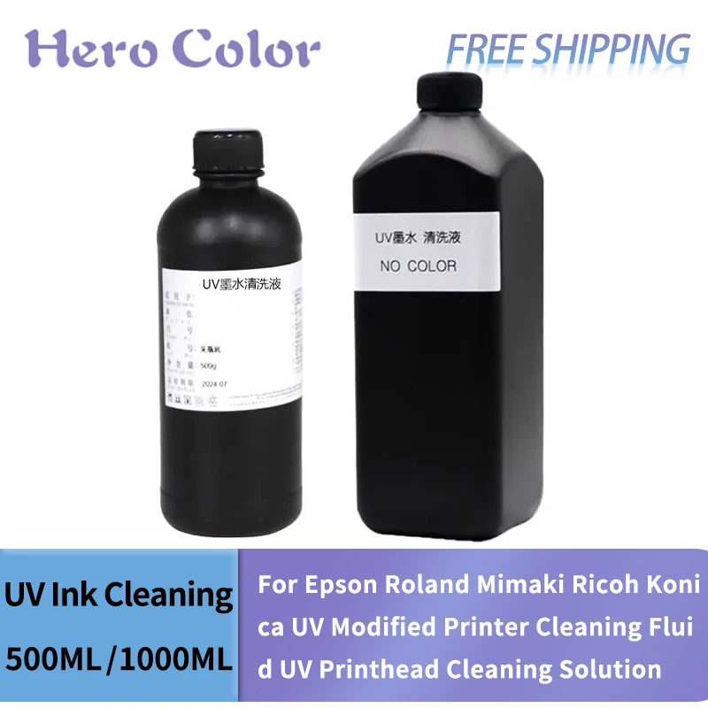 

500ML UV Cleaning Liquid For Epson Roland Mimaki Ricoh Konica UV Modified Printer Cleaning Fluid UV Printhead Cleaning Solution