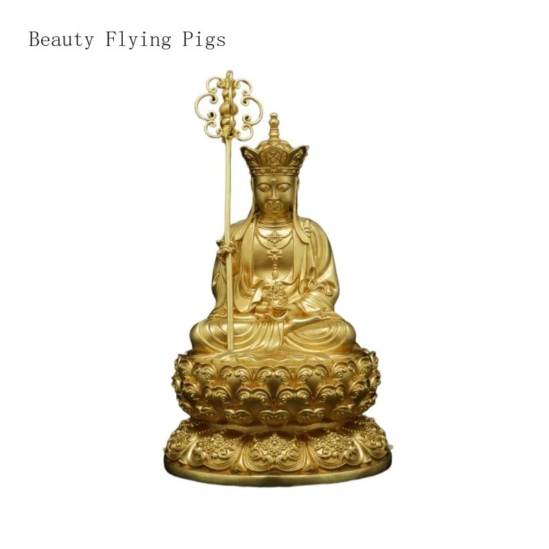 1PCS Metal Ksitigarbha Bodhisattva Ornament Buddha Hall Offering Small Buddha Statues Feng Shui Figures Ornament