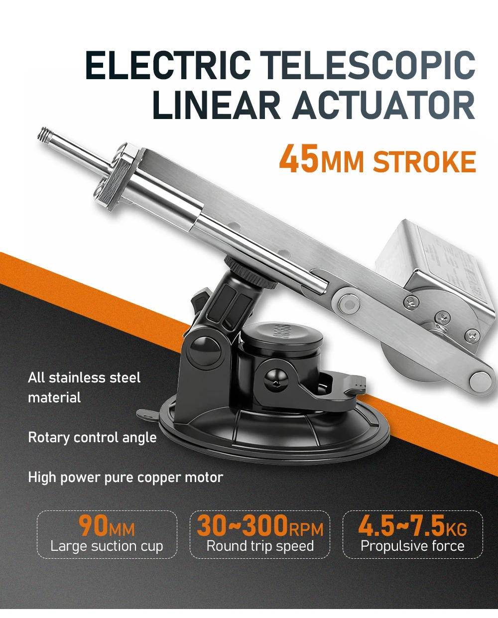 Linearantrieb mit 39/45mm Hub, 30-300 U/min Einstellbare Geschwindigkeit, Elektrisches Linearbewegungswerkzeug für DIY-Projekte – Detail 3